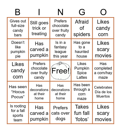 2023 Halloween Bingo! Bingo Card