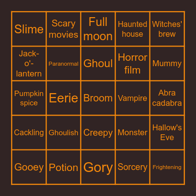 Get Ready for a Spooktacular Bingo Bash! Bingo Card