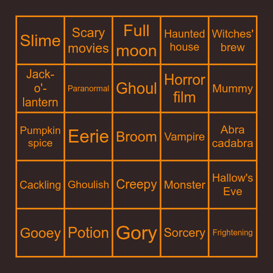 Get Ready for a Spooktacular Bingo Bash! Bingo Card