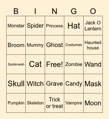 Halloween Bingo Card