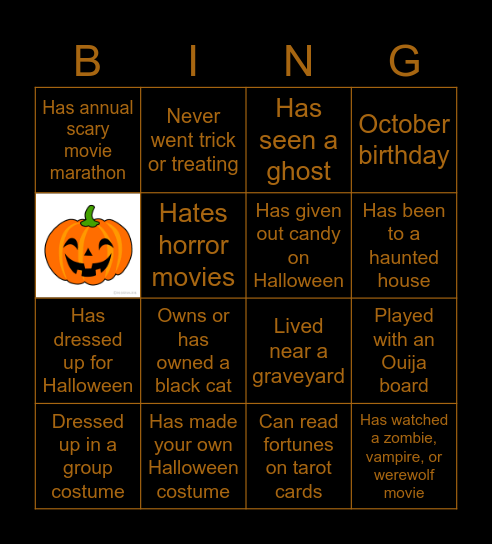 NE LE Halloween! Bingo Card