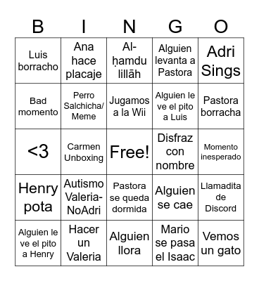 Halloween Neperiano Bingo Card