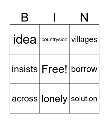 Wonders Unit 3 Part 1 Vocabulary Bingo Card