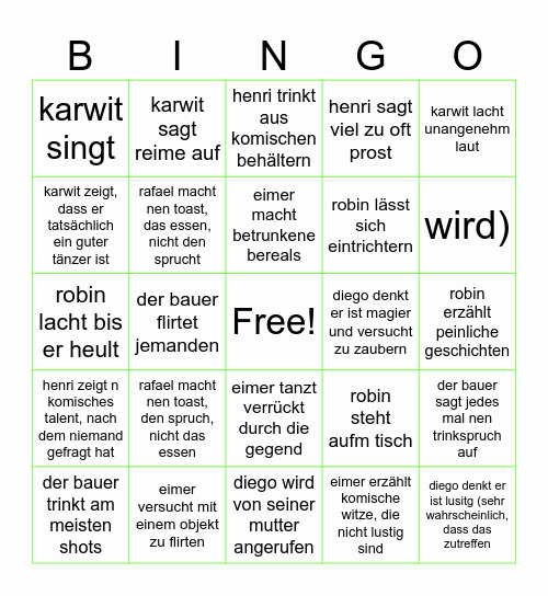 Steheißlinger Besäufnis Bingo Card