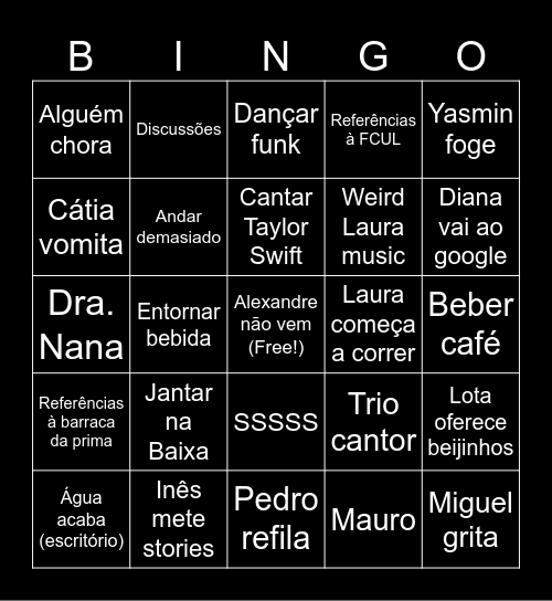 Lamentáveis Bingo Card
