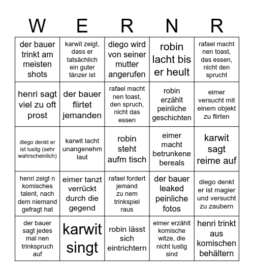 Steheißlinger Besäufnis Bingo Card