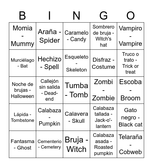 Halloween Bingo Card