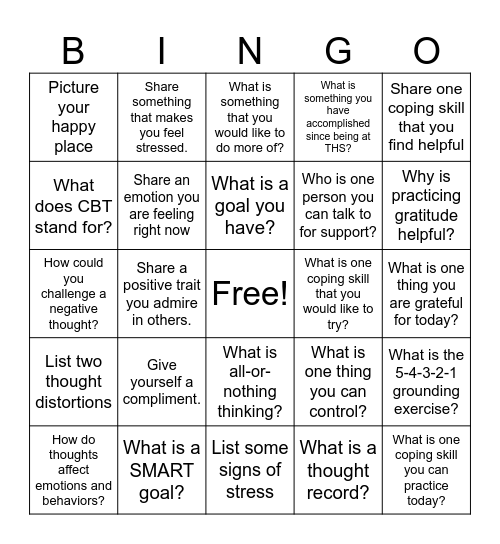 CBT BINGO Card