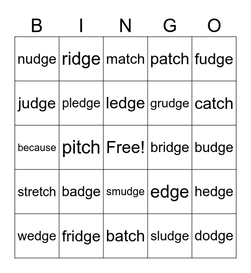 Lesson 70 and 71 Bingo Card
