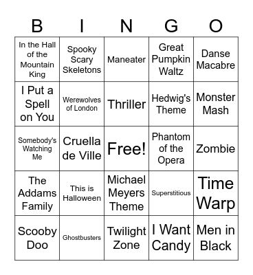 Halloween Bingo Card