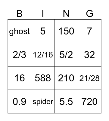 Happy Halloween Bingo Card