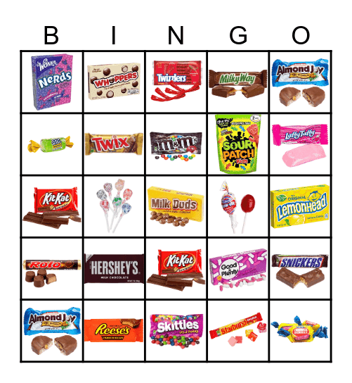 Halloween Candy Bingo Card