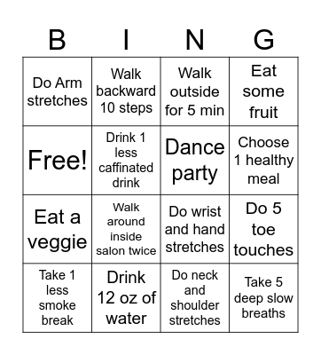 MKCo Physical Challenge Bingo Card