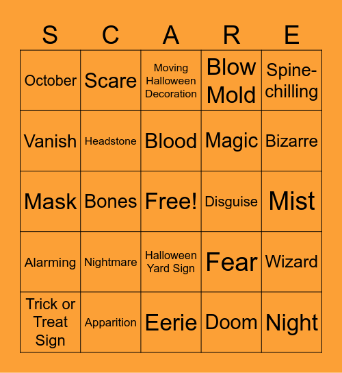 Halloween Bingo Card