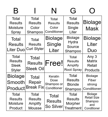 Matrix Retail Bingo Card