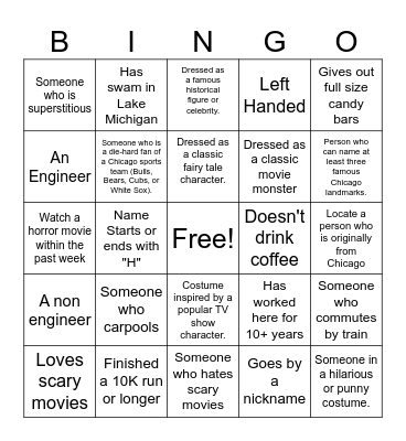 Halloween Bingo Card