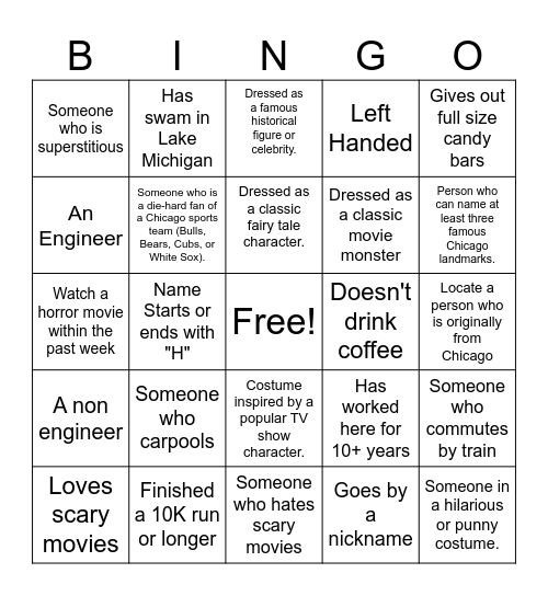 Halloween Bingo Card