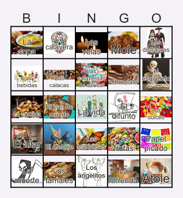 Día de los Muertos Bingo Card