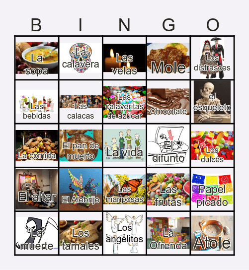 Día de los Muertos Bingo Card