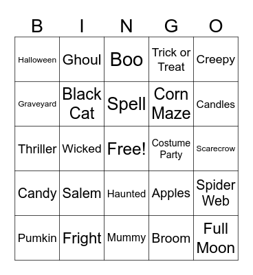 Organixx Halloween Party 2023 Bingo Card