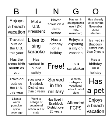 BAC Bingo Card