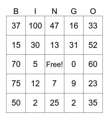 Happy Halloween! Bingo Card