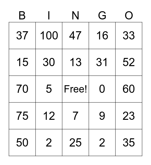 Happy Halloween! Bingo Card