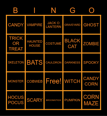 HALLOWEEN Bingo Card