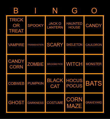 HALLOWEEN Bingo Card