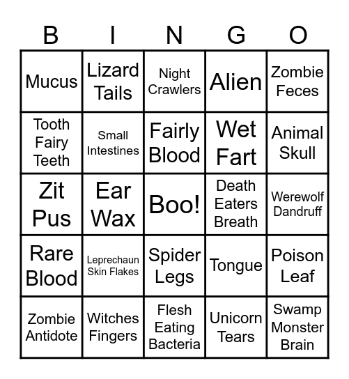 GROSS Bingo Card