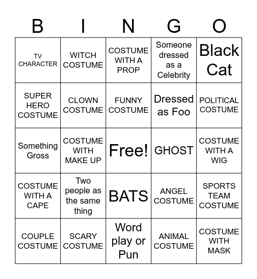 HALLOWEEN BINGO! Bingo Card