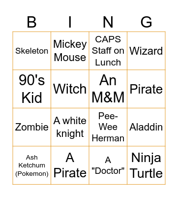 RIT Halloween passing-time Bingo! Bingo Card