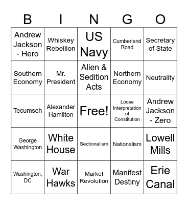 USH U4/U5 BINGO Card