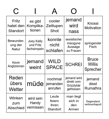 7 vs. Wild Abholungsedition Bingo Card