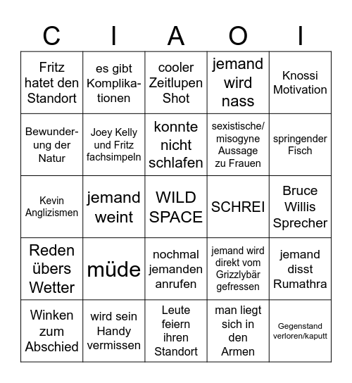 7 vs. Wild Abholungsedition Bingo Card