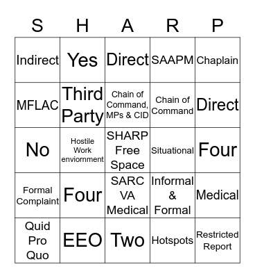 CIVILIAN SHARP Bingo Card