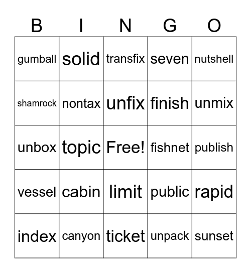 3.2 Bingo Card