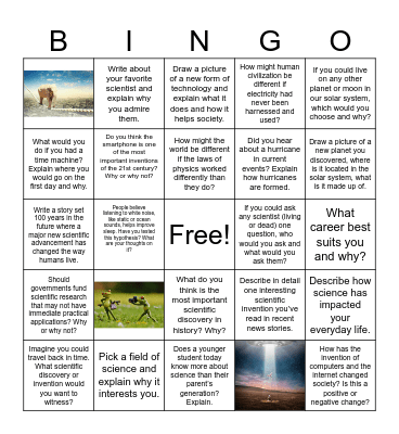 STEAM Weekly Activities Bingo Card