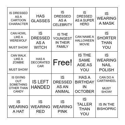 FIND A FRIEND WHO... Bingo Card