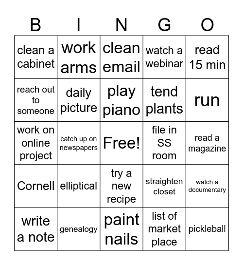 November Bingo Card