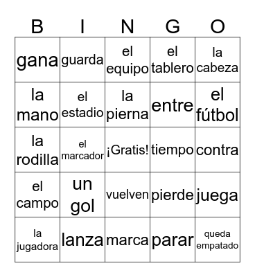 Deportes de equipo Bingo Card