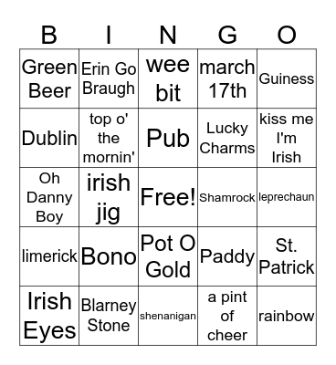 HAPPY ST PADDY'S DAY Bingo Card