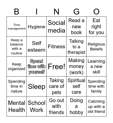 Prioritizing Bingo Card