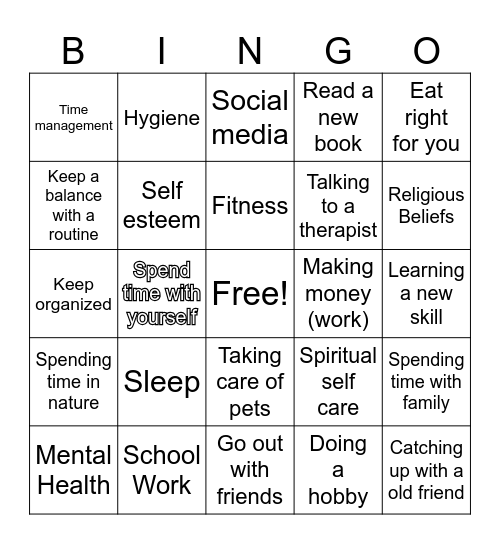 Prioritizing Bingo Card