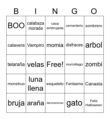 ¡Felix Halloween! Bingo Card