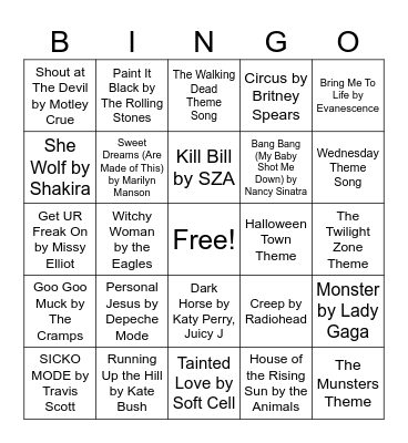 Spooky Round 2 Bingo Card