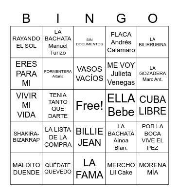 ANIMALADA-FEST Bingo Card