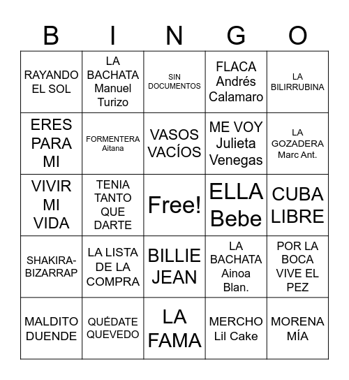 ANIMALADA-FEST Bingo Card