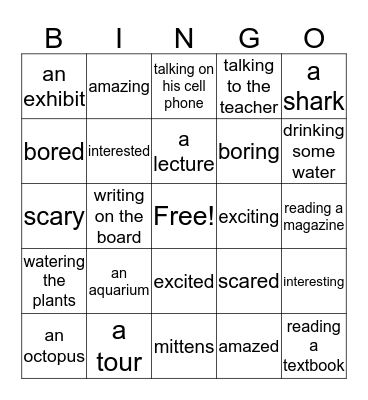 LG6 Unit 1 Bingo Card