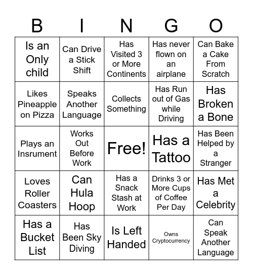 Cancer Center BINGO Card